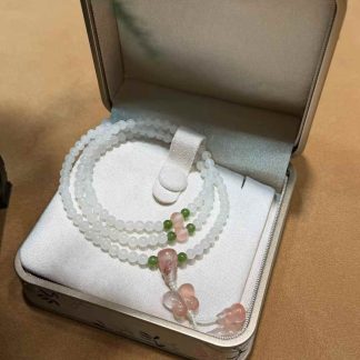 Jade & Red Pearl Multi-Strand Bracelet