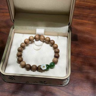 Agarwood & Green Jade Stretch Bracelet
